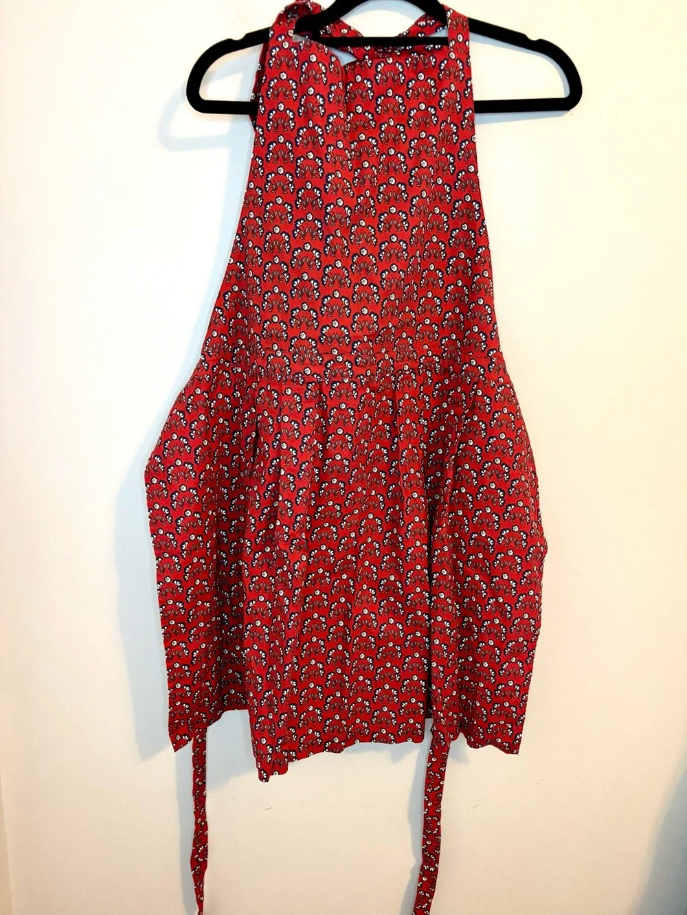 Vera Bradley Java Lace Red Floral Cotton Kitchen Apron One Size